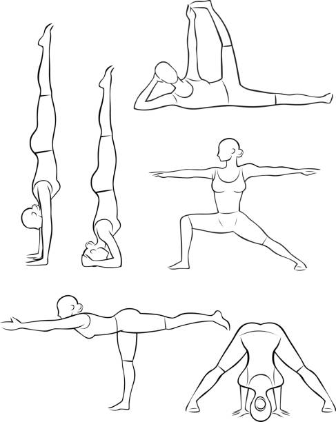 10+ Prasarita Padottanasana Pose Illustrations, Royalty-Free Vector ...