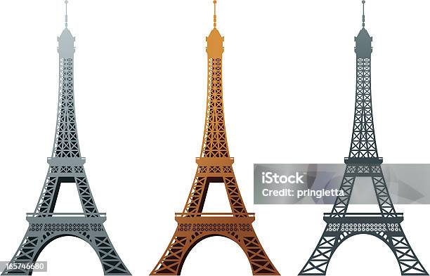 Ilustración de Torre Eiffel y más Vectores Libres de Derechos de Arquitectura - Arquitectura, Bronce - Aleación, Ciudades capitales