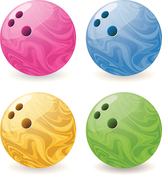 bowling balls bowling balls in various colors bowling ball stock illustrations