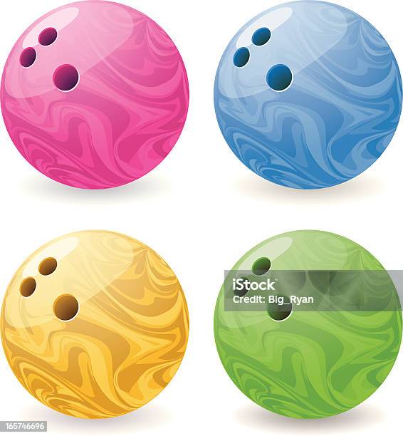 Bowling Balls Stock Illustration - Download Image Now - Bowling Ball, Blue, Green Color