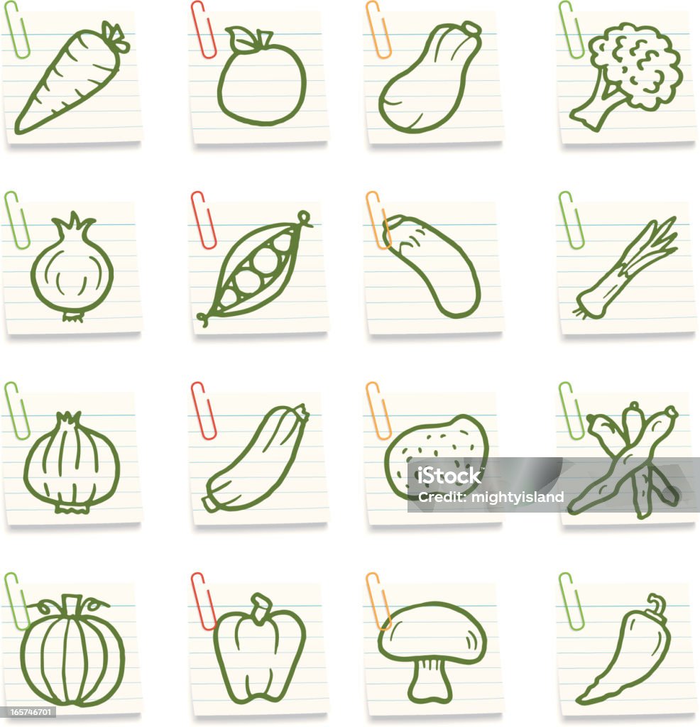 notes aux légumes - clipart vectoriel de Ail - Légume à bulbe libre de droits