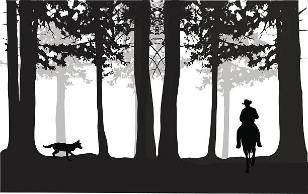 Vector illustration of Forest Vector Silhouette