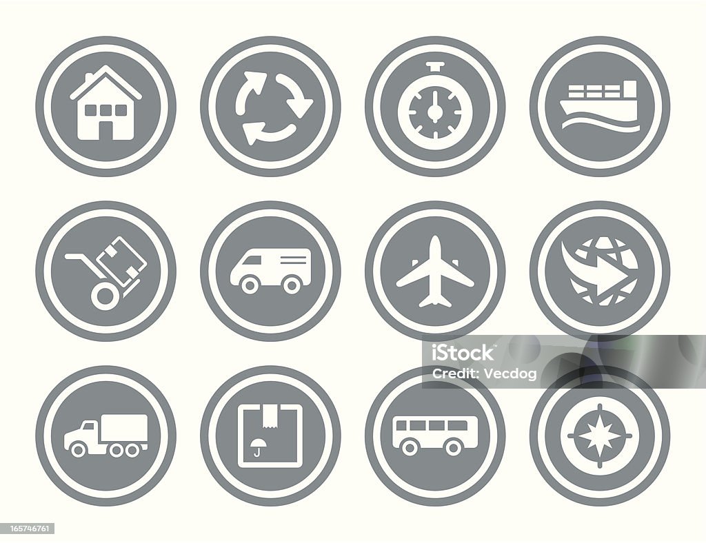 Zestaw ikon logistyczne - Grafika wektorowa royalty-free (Autobus)