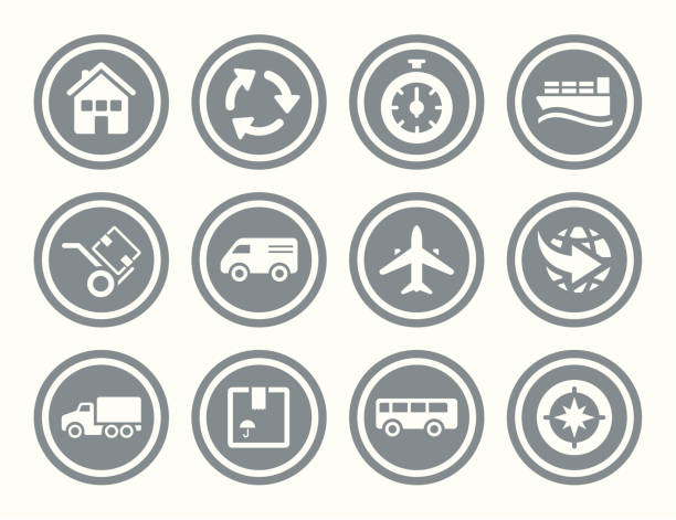 Logistic Icon Set vector art illustration