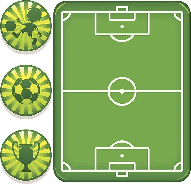 Vector illustration of Football Pitch and Badges
