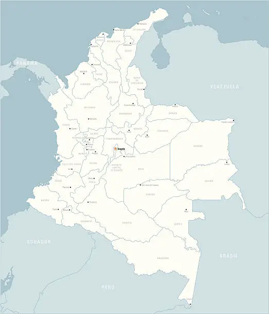 Vector illustration of Colombia map
