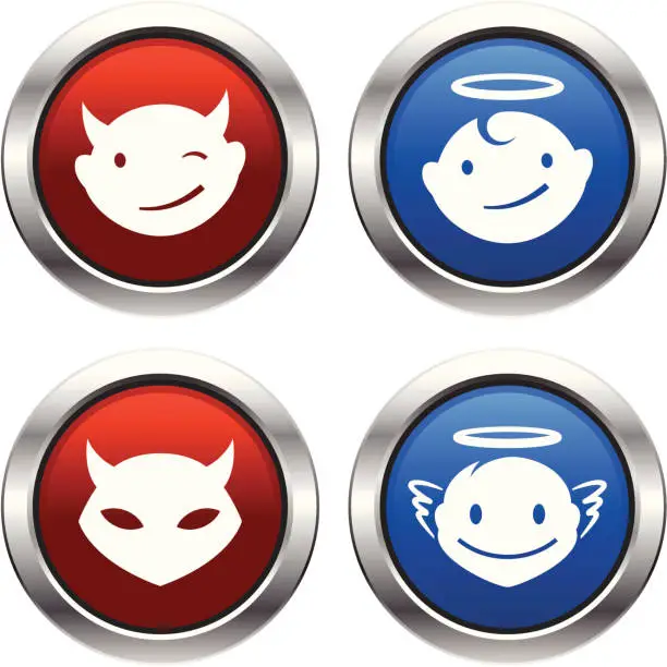 Vector illustration of Angel Devil Icons