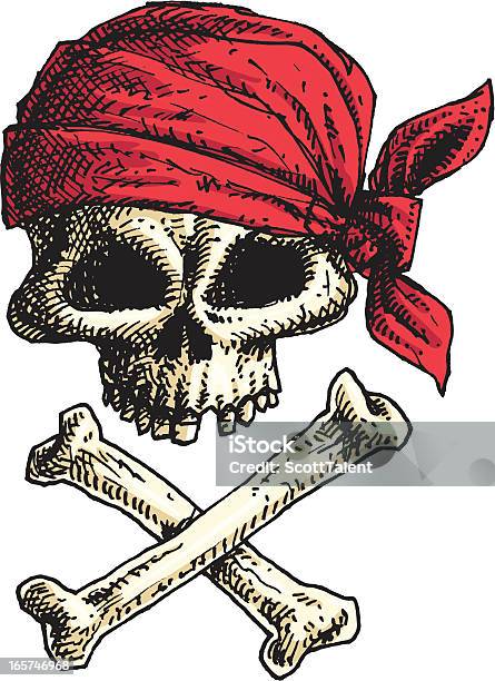 Ilustración de Cráneo Crossbones y más Vectores Libres de Derechos de Embrujado - Embrujado, Pirata, Bandana