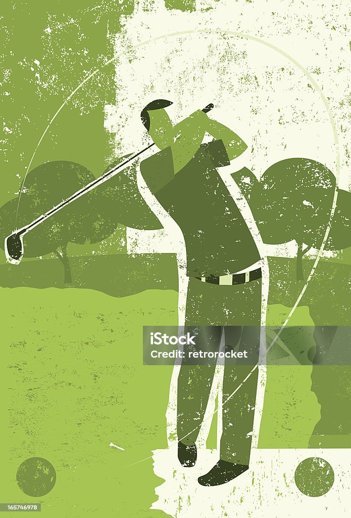 Golfspieler Abschlagen - Lizenzfrei Abschlagen Vektorgrafik
