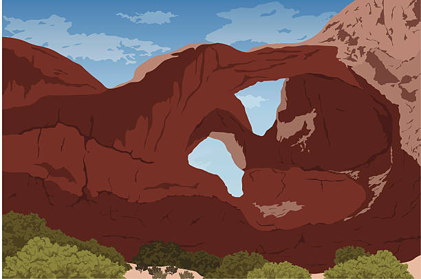 ilustrações, clipart, desenhos animados e ícones de arco de casal no parque nacional arches - arches national park illustrations