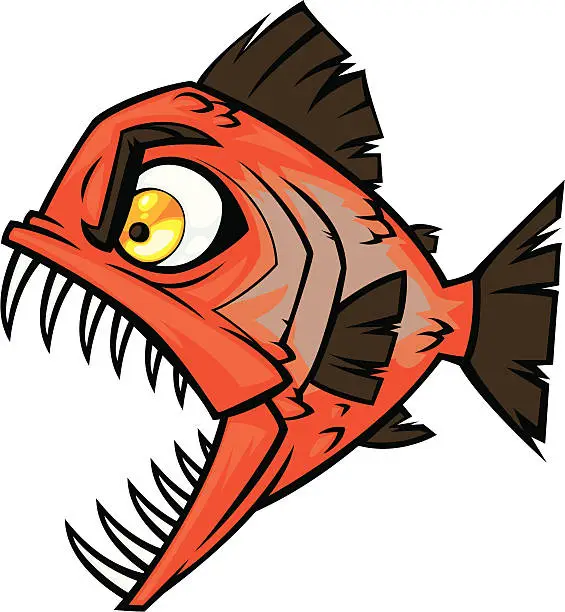 Vector illustration of toothy piranha