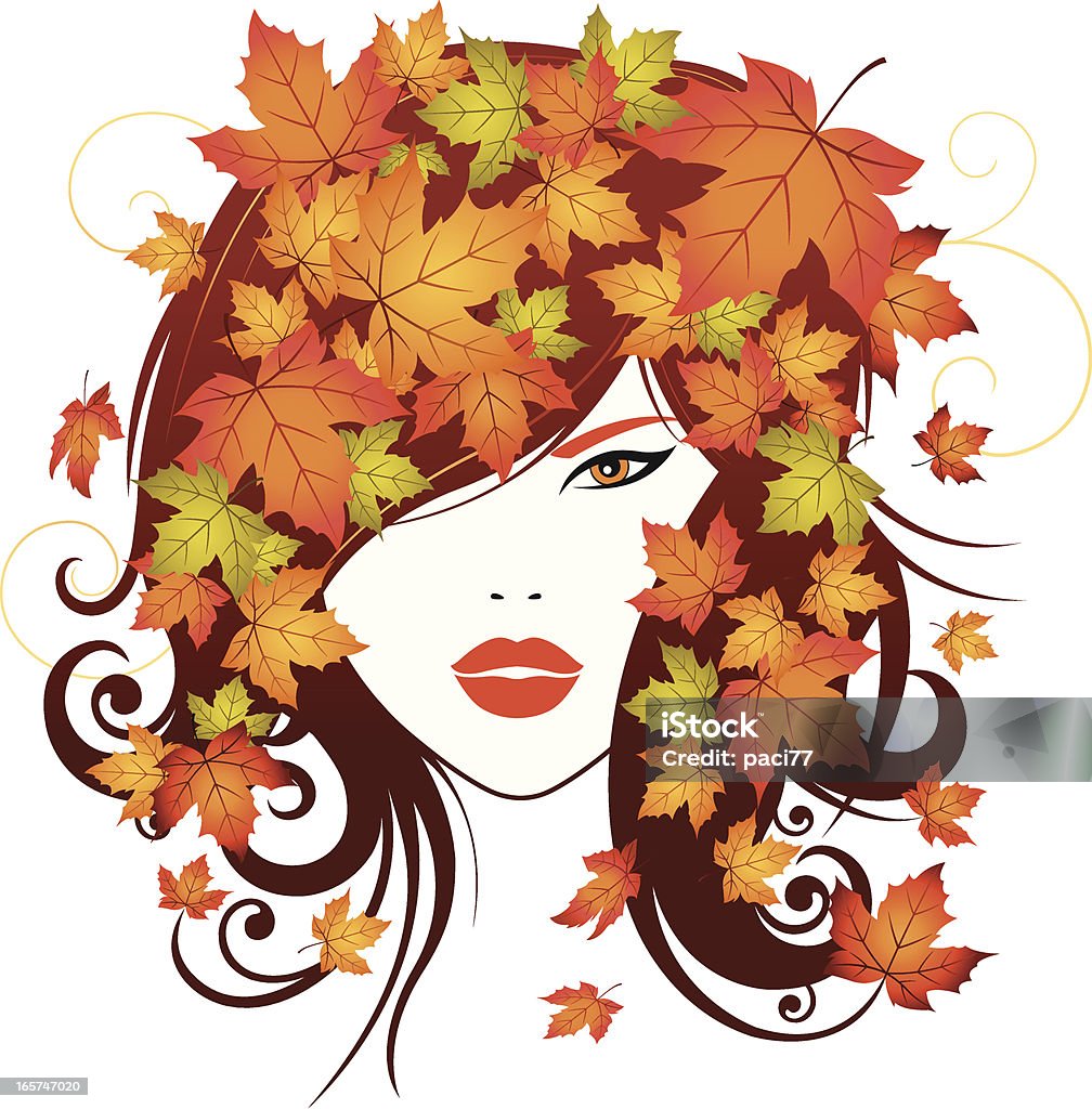 Astratto autunno ragazza - arte vettoriale royalty-free di Autunno