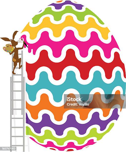Malarstwo Wielkanoc - Stockowe grafiki wektorowe i więcej obrazów Odlotowy styl - Odlotowy styl, Wielkanocny zając, Wzór - Opis