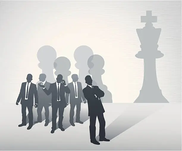 Vector illustration of Business Chess Team