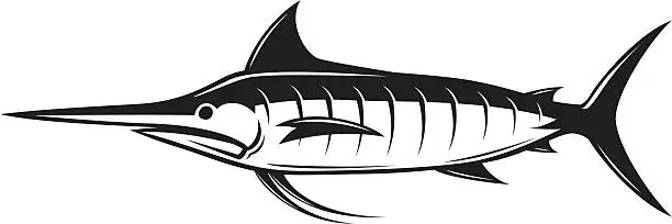 Vector illustration of simple marlin