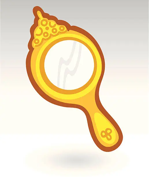 Vector illustration of Hand-Held Mirror