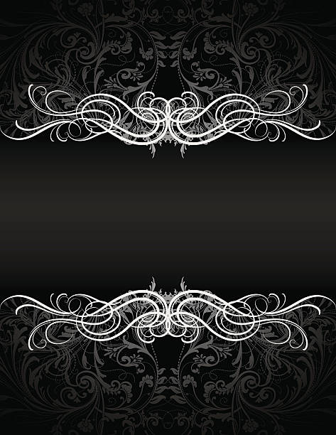 Grey Swirl Page scrollwork vector art illustration