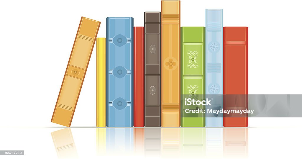Books Books in a row on white background. Illustrator vector image. Library stock vector
