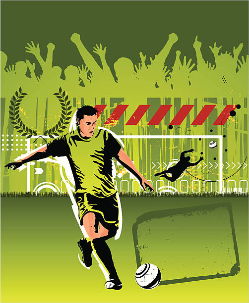 fußballspieler-poster - soccer soccer player people ecstatic stock-grafiken, -clipart, -cartoons und -symbole