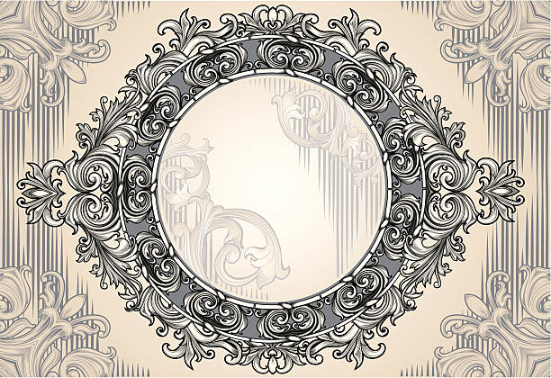 ilustrações de stock, clip art, desenhos animados e ícones de moldura de redonda - frame circle scroll shape ornate