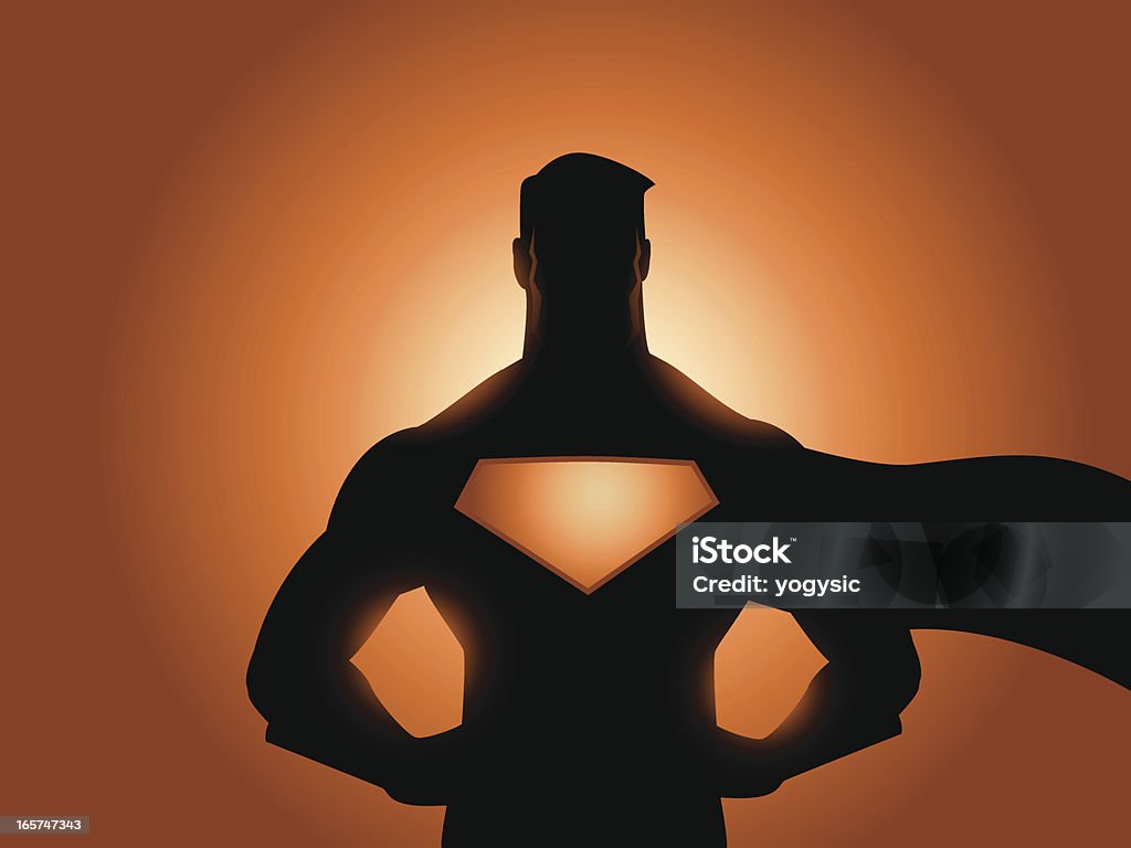 Silhouette super-héros - clipart vectoriel de Super-héros libre de droits