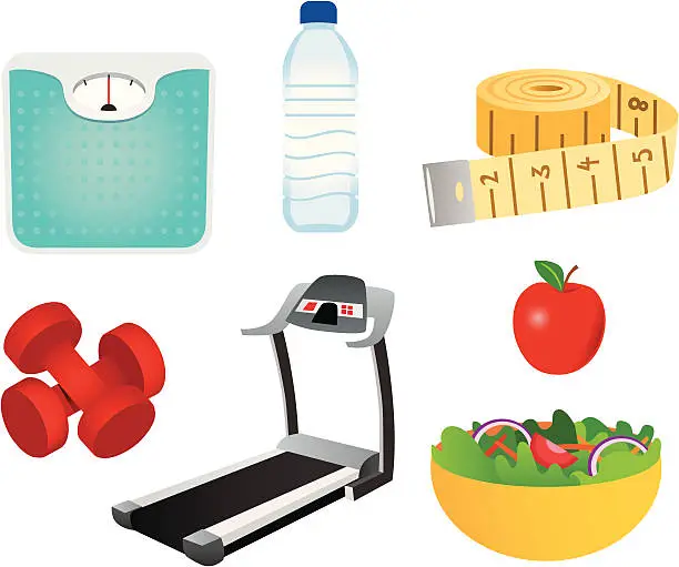 Vector illustration of Weight Loss Icons