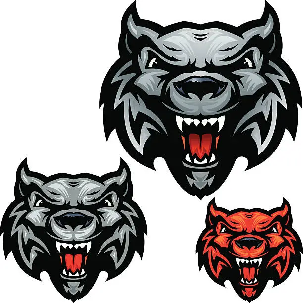 Vector illustration of Wolf Head Howl