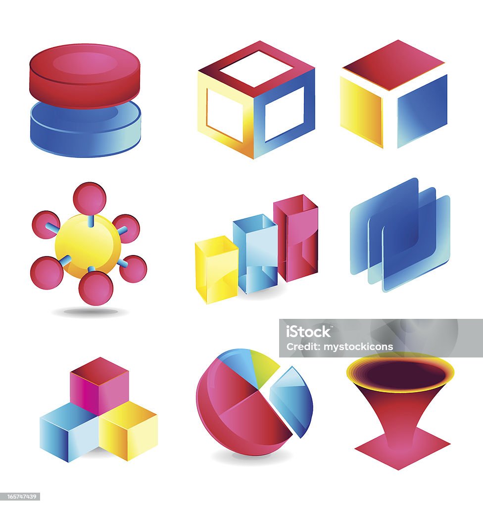 Abstract Icons A set of royalty-free abstract design icons Multi-Layered Effect stock vector