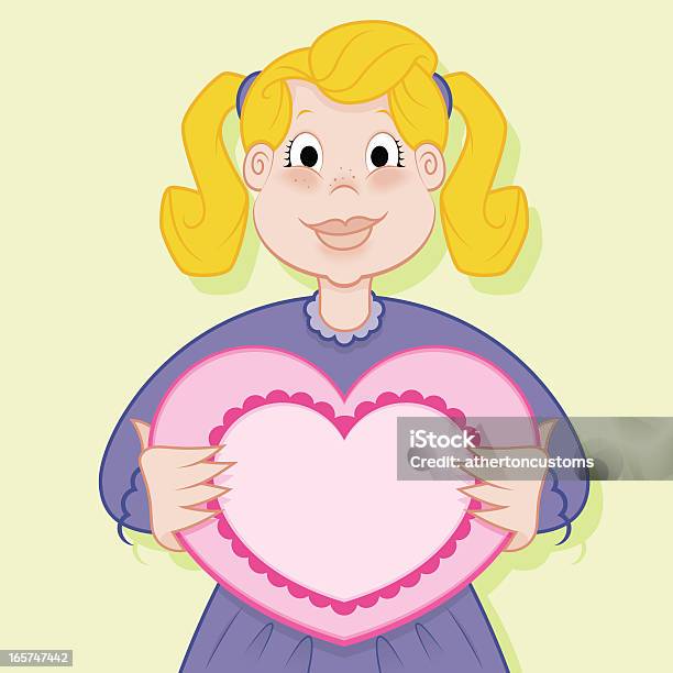 Ragazza Di San Valentino - Immagini vettoriali stock e altre immagini di Amore - Amore, Bambine femmine, Bambino