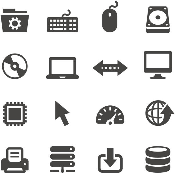 Mobico icons — Computers Mobico collection — Computer icons. clicking screen stock illustrations