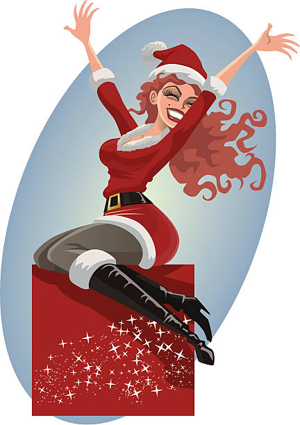 Sexy Santa vector art illustration