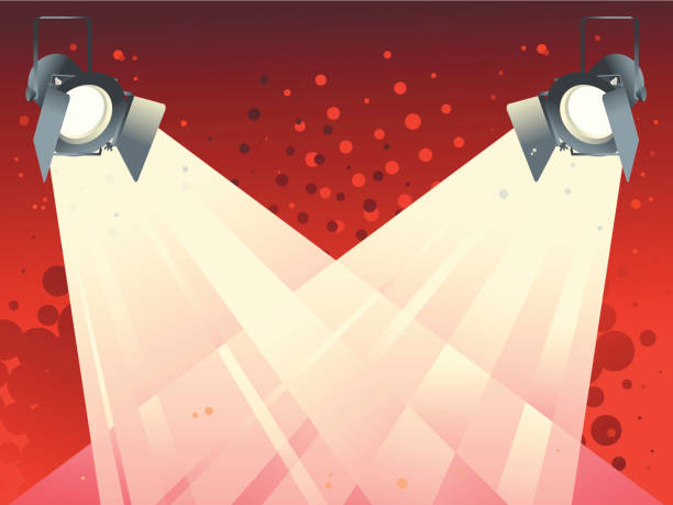ilustraciones, imágenes clip art, dibujos animados e iconos de stock de spotlight - proyección continuada de luz