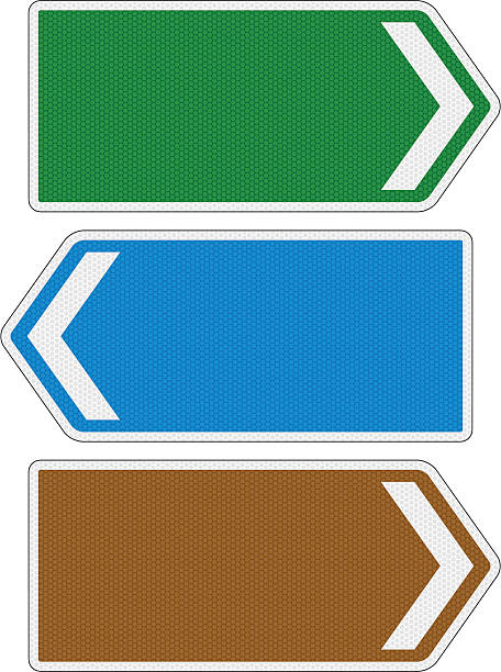 Blank directional road signs with reflection detail vector art illustration