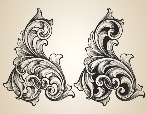 Interlocking Scrollword Intertwining Engraved Scrolls Stock Illustration - Download Image Now ...