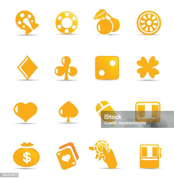 Азартные Игры И Игровые Значки — стоковая векторная графика и другие изображения на тему Рулетка - Рулетка, Азартная игра, Азартные игры