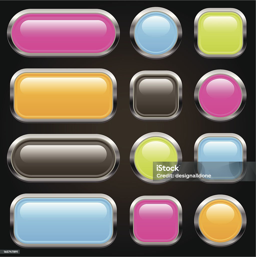 ダーククロム Web ボタン - ガラスのロイヤリティフリーベクトルアート