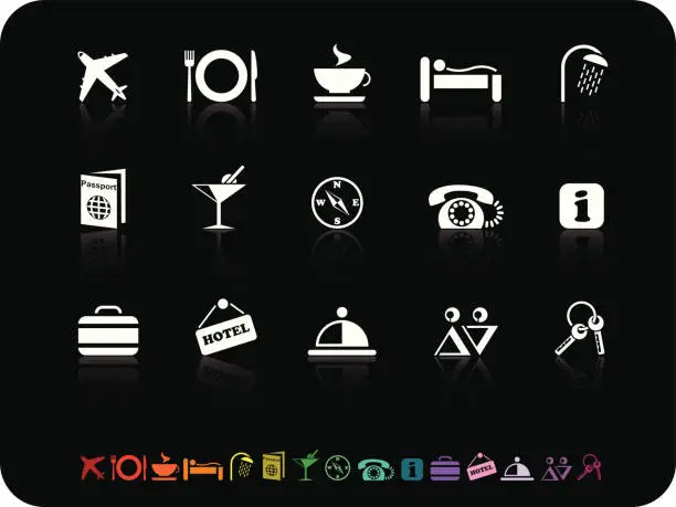 Vector illustration of Simple icons - Traveling