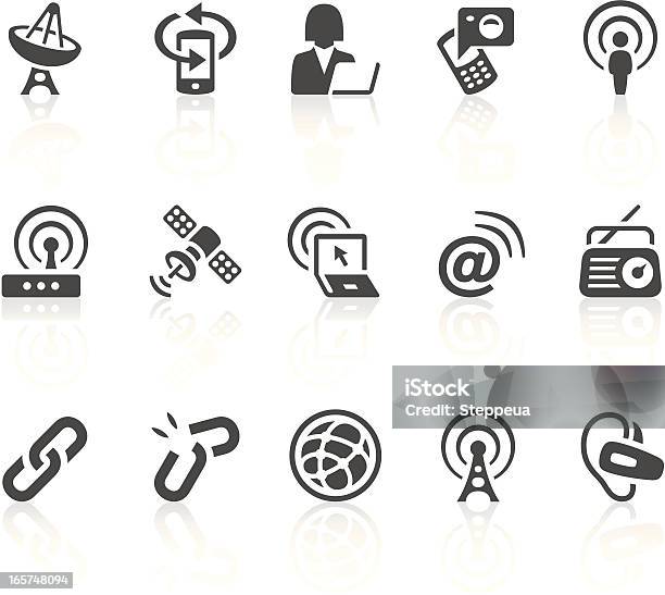 Icone Di Comunicazione - Immagini vettoriali stock e altre immagini di Catena - Catena, Antenna - Attrezzatura per le telecomunicazioni, Antenna parabolica