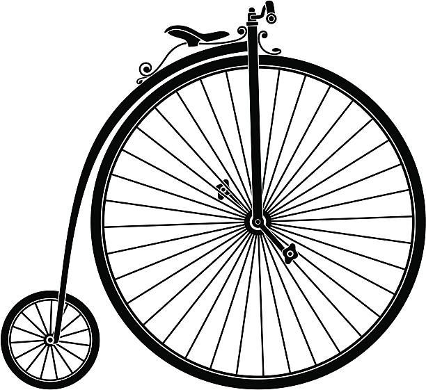 Silhouette of Retro Bicycle Abstract illustration of retro bicycle. Vector illustration. The archive consist of  EPS, PDF and hi-resolution JPG format. penny farthing bicycle stock illustrations