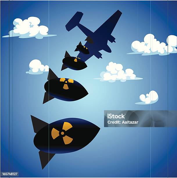 Avião Largar Bombas - Arte vetorial de stock e mais imagens de Bomba - Bomba, Cair, Arma Nuclear