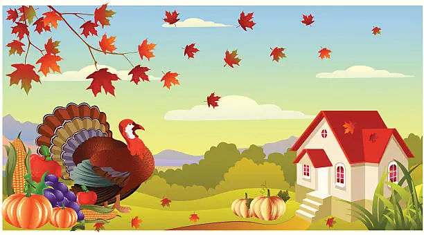 Vector illustration of Autumn Banner/thanksgiving...