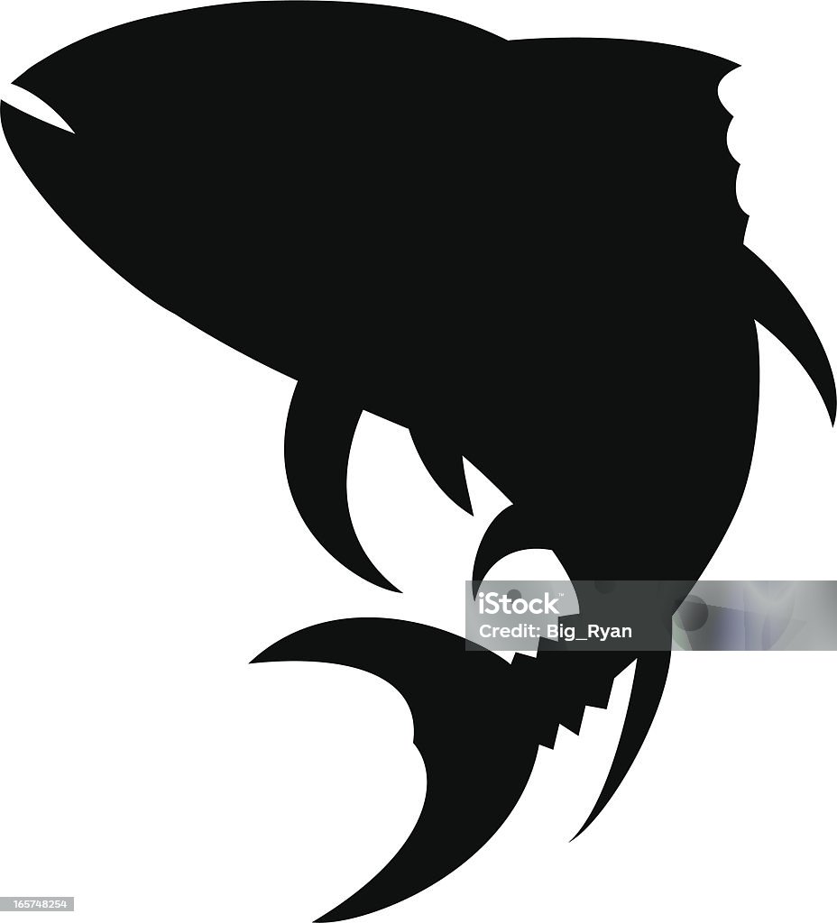 silhouette de thon - clipart vectoriel de Silhouette - Contre-jour libre de droits