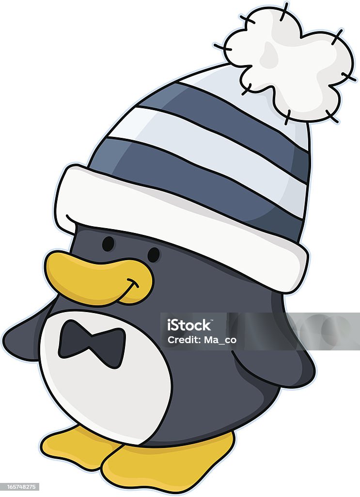 Comic/little Pinguin mit bobcap im winter - Lizenzfrei Anziehen Vektorgrafik