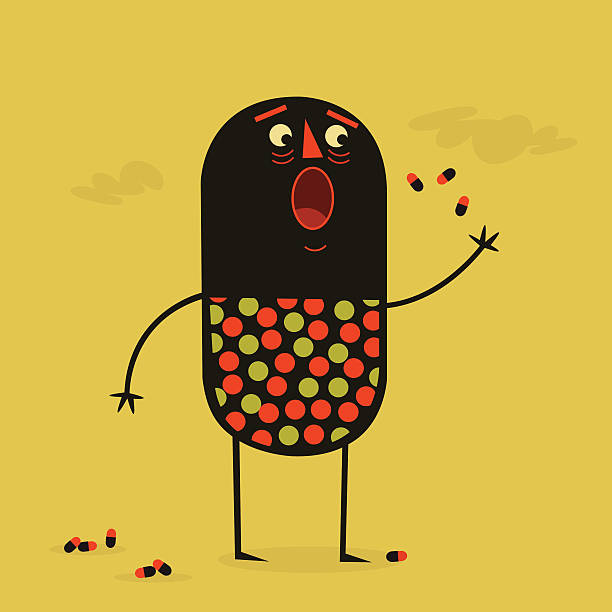 Pill Popper Editable vector file. ai8 eps and 300 dpi jpg files included. pill popper stock illustrations