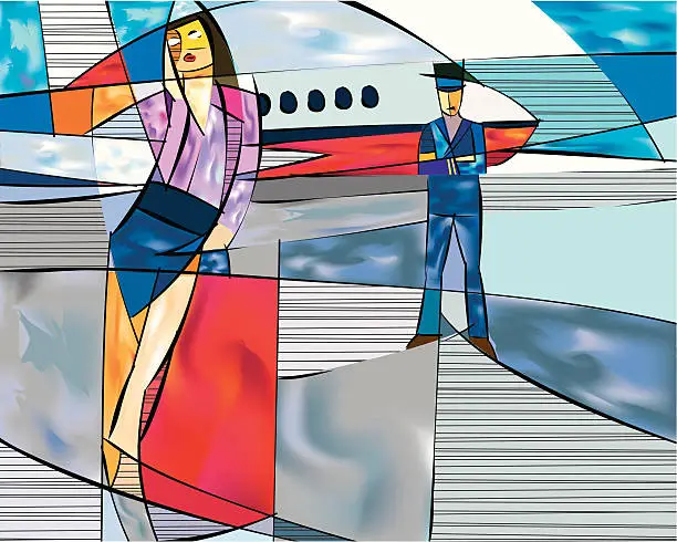 Vector illustration of Leaving On A Jet Plane