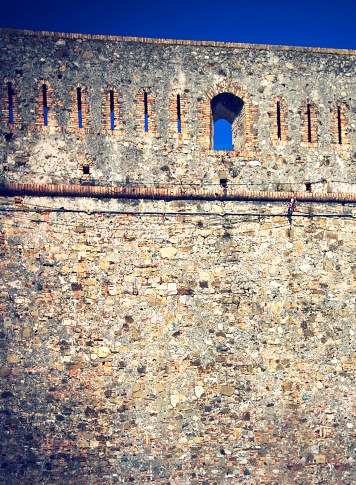 The walls of the San Remo fortress, Italy