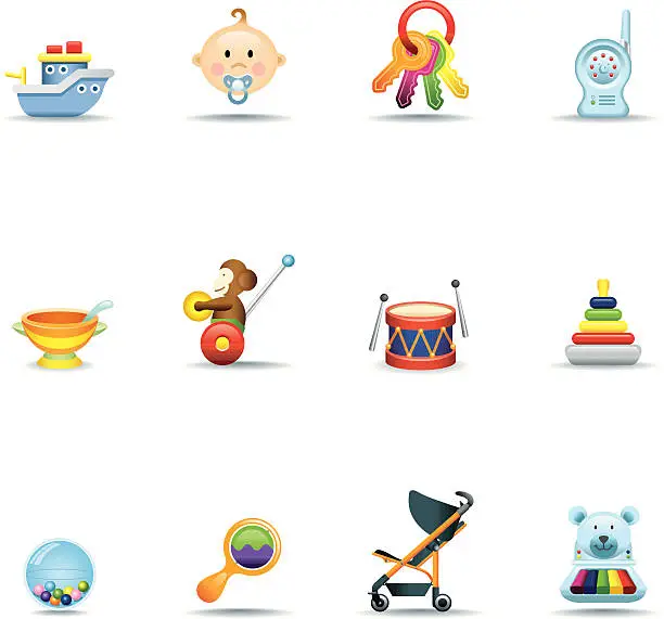 Vector illustration of Icon Set, Babies