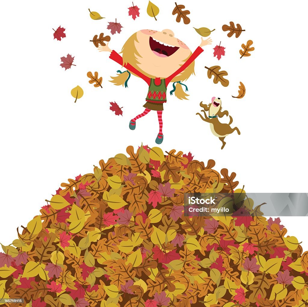 Happy fall girl Funny girl. Please see some similar pictures in my lightboxs: http://i681.photobucket.com/albums/vv179/myistock/fall.jpg Autumn stock vector