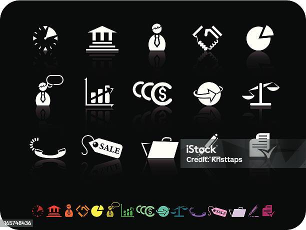 Simple Icons Business Stock Illustration - Download Image Now - Icon Symbol, Weight Scale, White Color