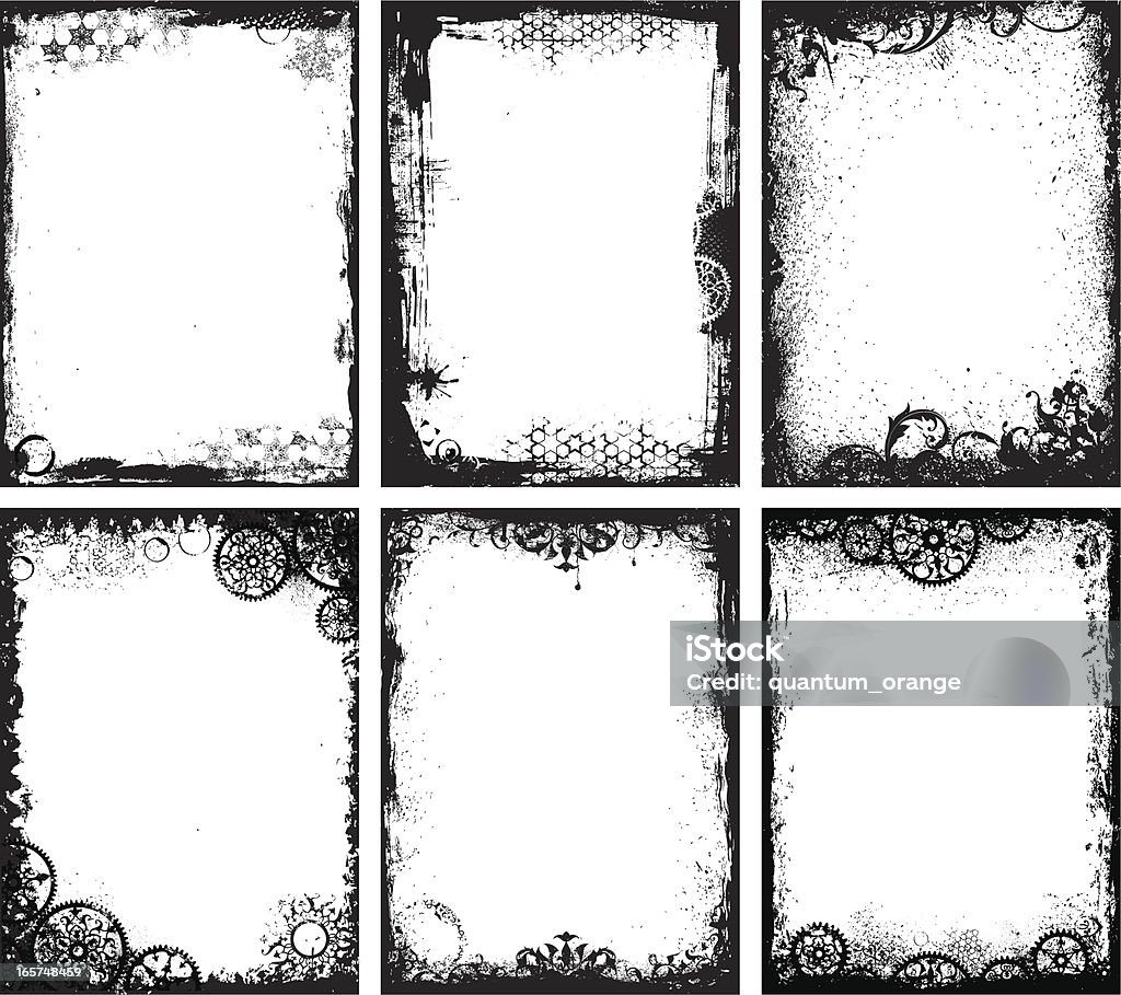 Zestaw Grunge klatek - Grafika wektorowa royalty-free (Białe tło)